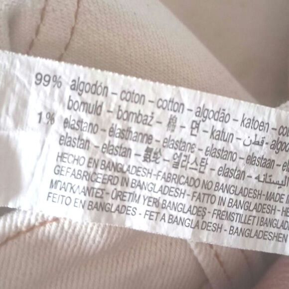 ZARA  Cropped Patch Pocket Jeans Ecru Womens 8 - Picture 3 of 4